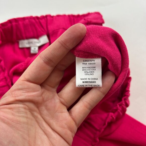 Love Tree Hot Pink Linen Blend Cargo Harem Pant M - Picture 4 of 6